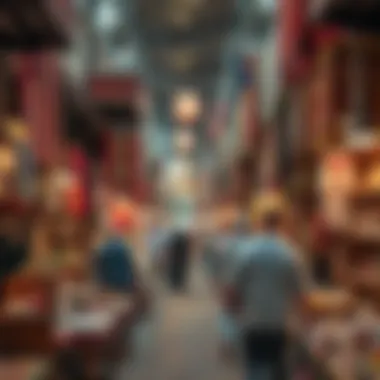 Traditional Souk in Deira A vibrant souk in Deira showcasing traditional textiles and handicrafts