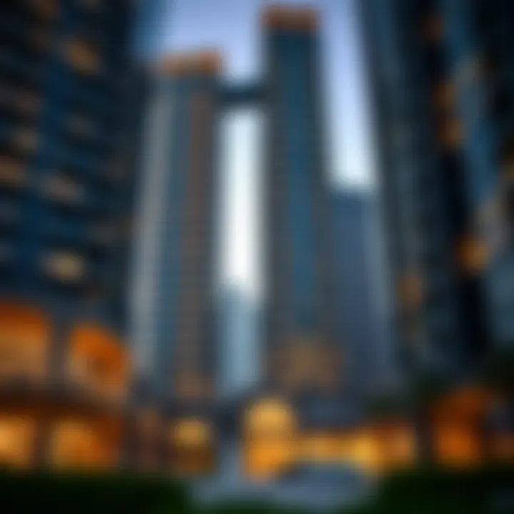 Architectural details of DIFC Park Towers exterior