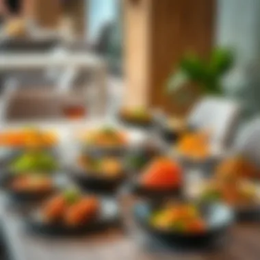 A Feast of Culinary Diversity Diverse culinary dishes beautifully presented on a dining table.