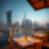 Scenic waterfront view at The Pointe, showcasing stunning Dubai skyline.