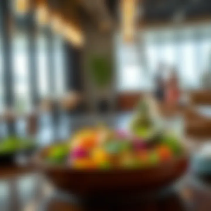 Sustainable Dining at JBR A fresh and colorful dish emphasizing sustainable and locally sourced ingredients at JBR