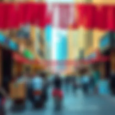 Vibrant street life and cultural diversity in Downtown Dubai