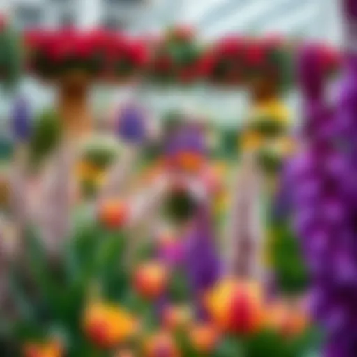 Vibrant flower arrangements at Dubai's Flower Garden