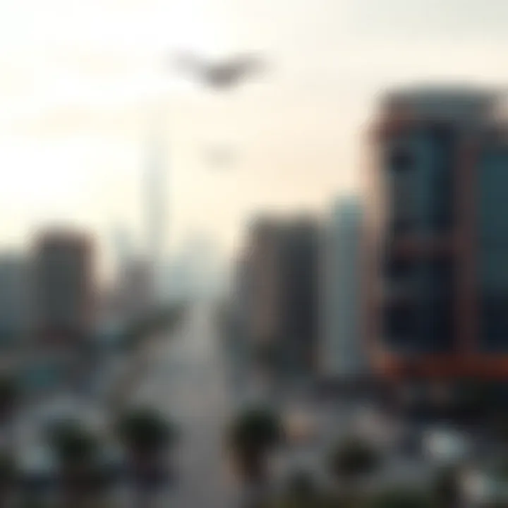 A visual representation of Dubai's skyline with real estate properties.