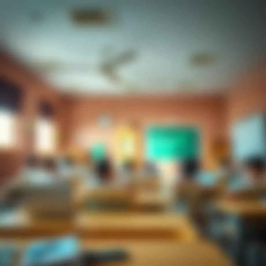 A vibrant classroom setting showcasing student engagement