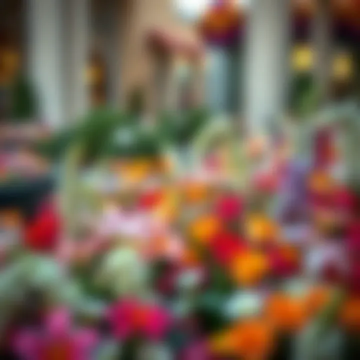 A colorful display of local flowers symbolizing love and appreciation for mothers in Dubai.