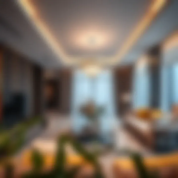 Stunning interior design of a living space in Emaar Grande