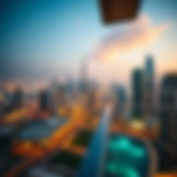 Breathtaking skyline view from a balcony of Emaar Grande