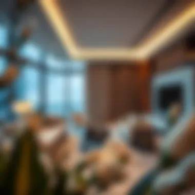 Living Room in Etihad Plaza Apartment Luxurious living room interior of an apartment in Etihad Plaza