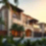 Luxurious villa exterior showcasing architectural elegance