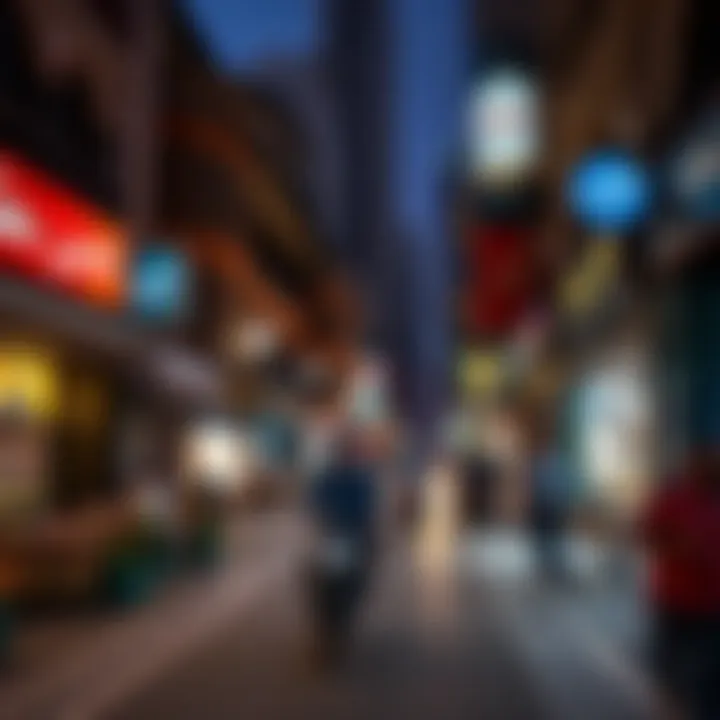 Bustling Life in Bur Dubai Vibrant street view of Bur Dubai with local shops and cafes