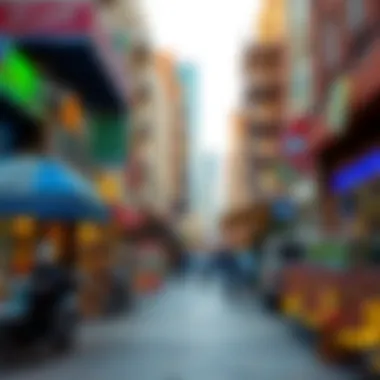 Vibrant Street Life on Kuwait Street Vibrant street life on Kuwait Street with local shops and cafes