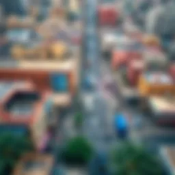 Aerial view of Al Karama showcasing its vibrant streets and architecture