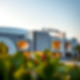 Exterior view of Al Quoz Mall showcasing unique architectural design