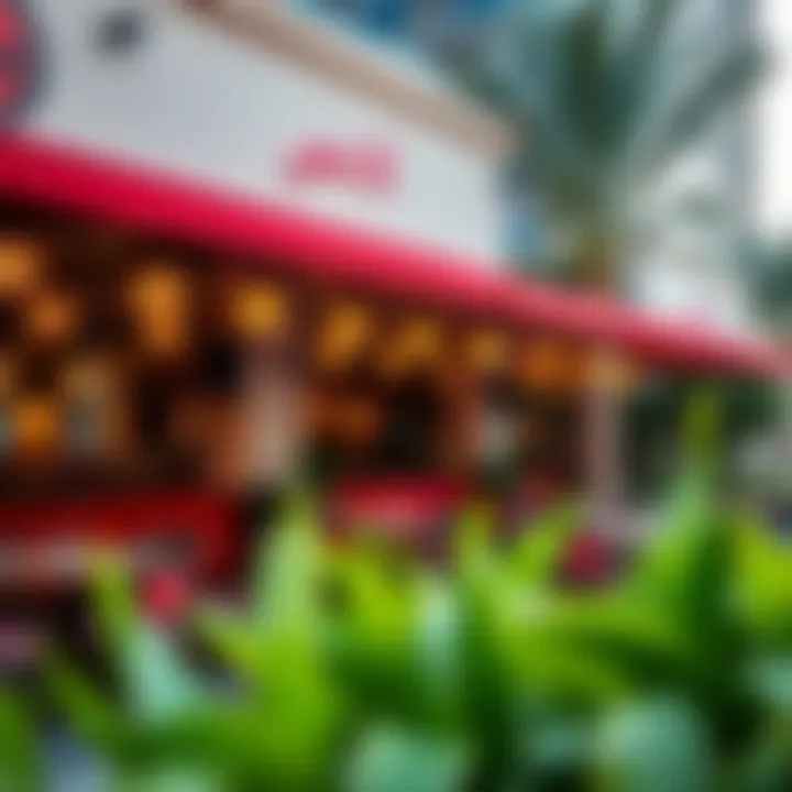 A vibrant outdoor seating area at مطعم الو بيروت, perfect for enjoying a meal in the city ambiance