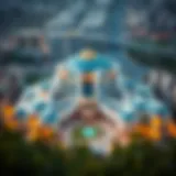 Aerial view showcasing the architectural marvel of اللولو الوحدة مول