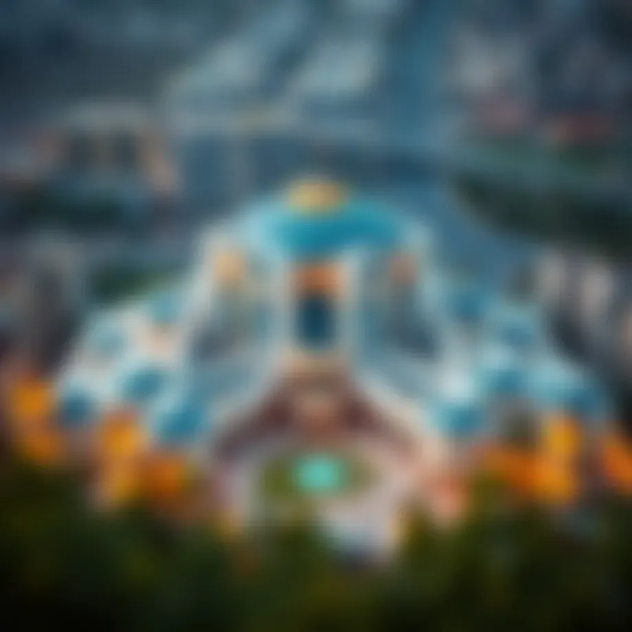 Aerial view showcasing the architectural marvel of اللولو الوحدة مول