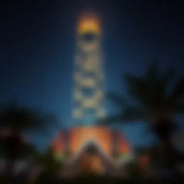 Night view of Apricot Tower illuminated, symbolizing investment potential