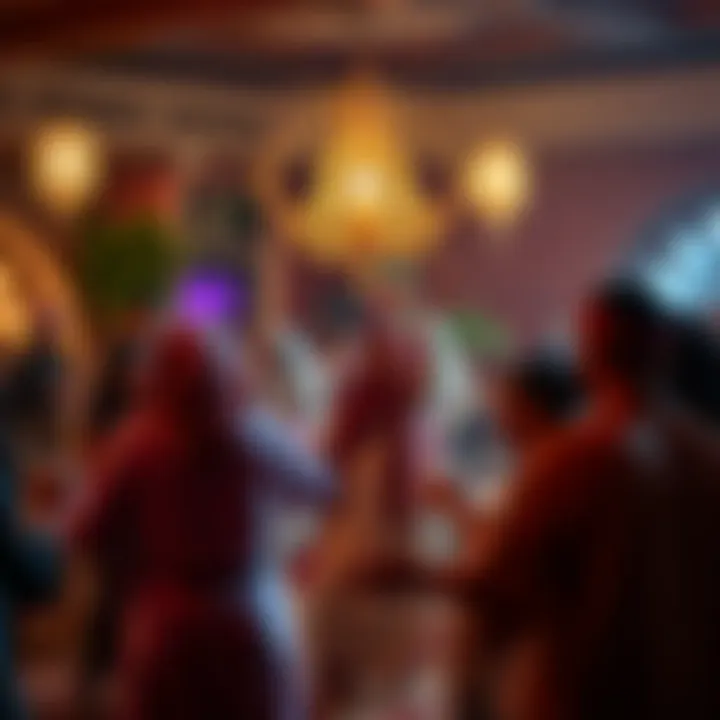 Guests enjoying traditional Arabic music and dance in a cultural venue