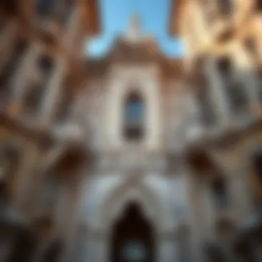 Intricate details of palace tower architecture