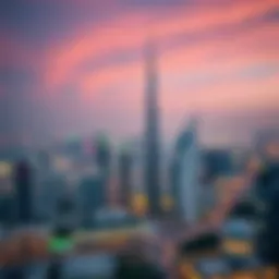 A panoramic view of Dubai's skyline featuring palace towers