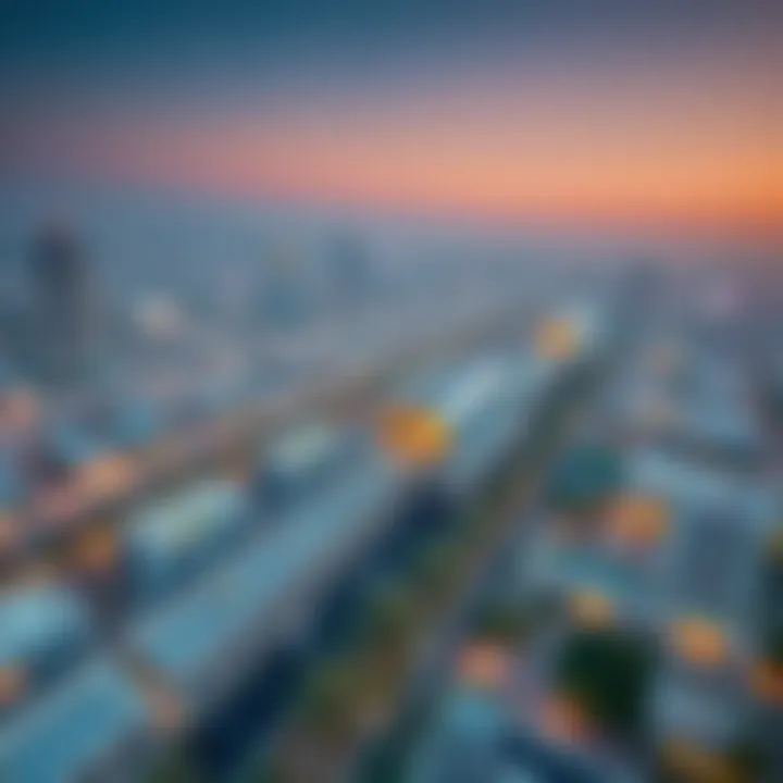 Aerial Perspective of Arjan Metro Station and Its Impact Aerial view showcasing Arjan Metro Station and surrounding neighborhoods