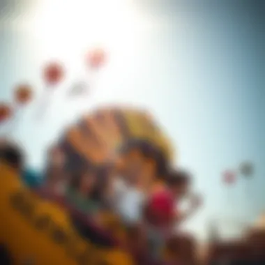 An exciting amusement ride filled with thrill-seekers at Global Village Dubai