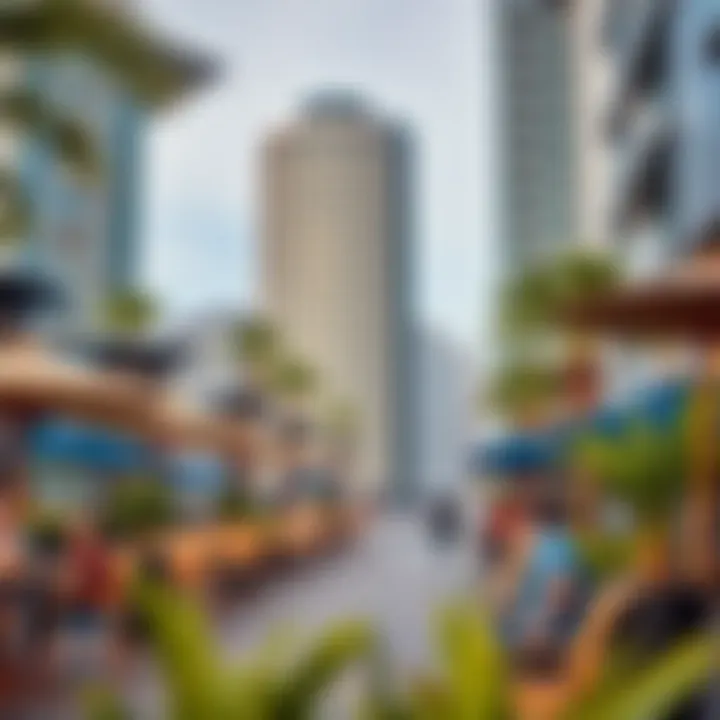 Vibrant community life in Dubai Marina with cafes and parks