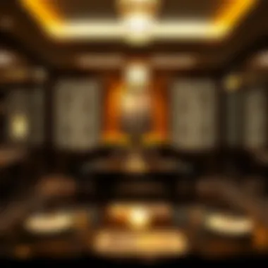 Traditional Japanese Dining Ambiance Elegant dining setup in a Japanese restaurant with traditional decor