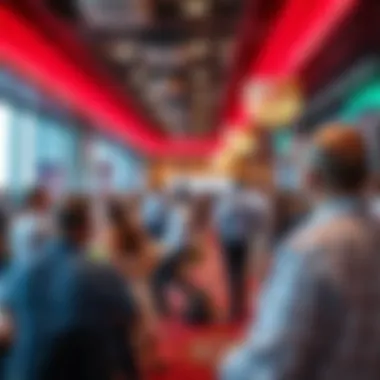 A vibrant networking event taking place within the Biz City Business Center.