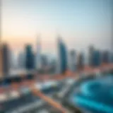 A panoramic view of Dubai's skyline showcasing high-rise commercial buildings