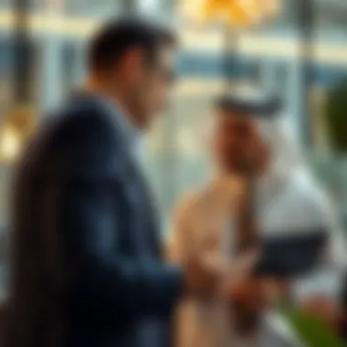 A professional broker discussing investment opportunities with clients