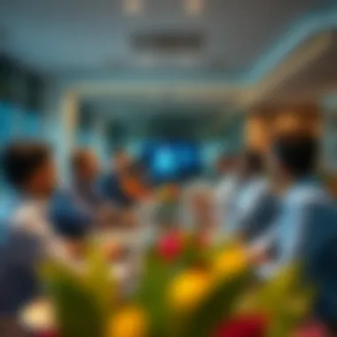 Networking event in a business center