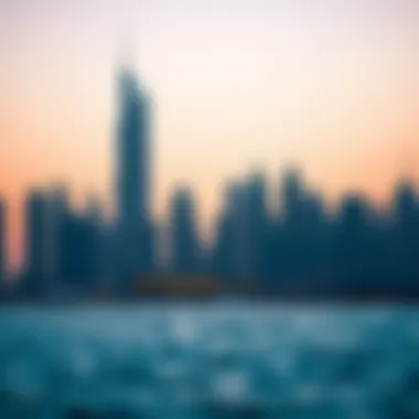 Business Bay skyline with Citadel Tower prominently featured