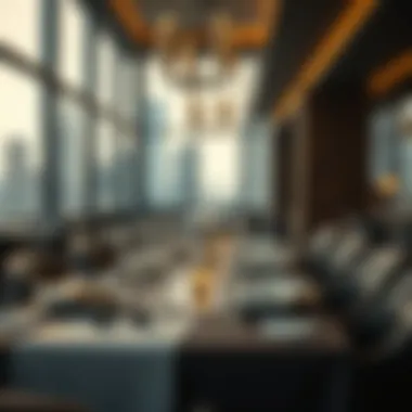 An elegant dining setup at a fine restaurant in Bay Square