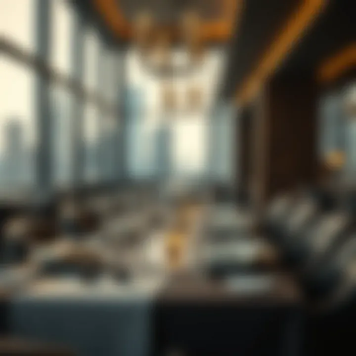 An elegant dining setup at a fine restaurant in Bay Square