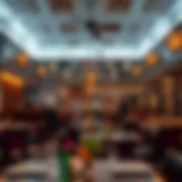 A vibrant restaurant setting showcasing a diverse menu