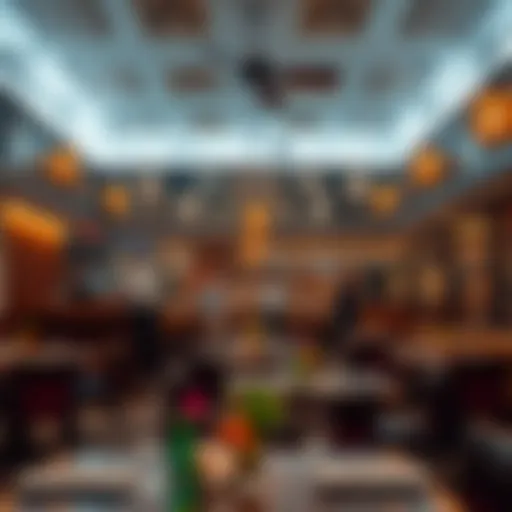 A vibrant restaurant setting showcasing a diverse menu