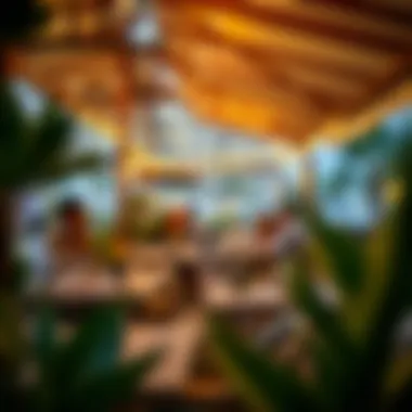 An inviting outdoor dining area with community engagement