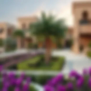 Residential Oasis: Luxury Living in Dubai Luxurious residential community in Dubai with lush greenery
