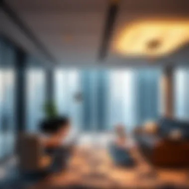 Interior features showcasing modern office spaces in Almas Tower