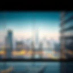A panoramic view of a modern downtown skyline