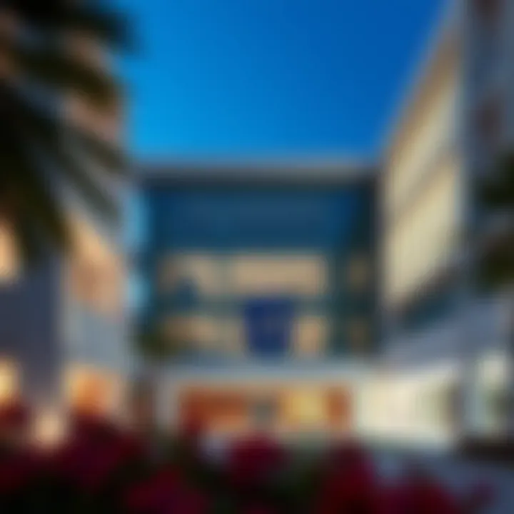Dubai British School Architectural Design Exterior view of Dubai British School showcasing modern architecture