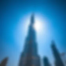 The majestic Burj Khalifa reaching into the sky