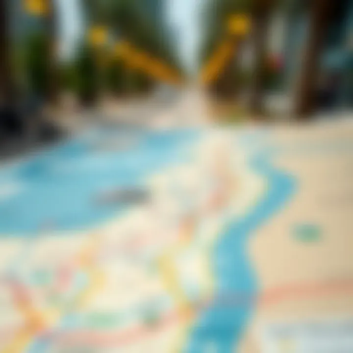 A map highlighting various cycling routes available in Dubai