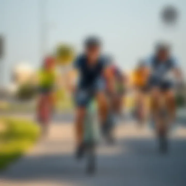 Leisure Cycling in Dubai Diverse group of cyclists on a leisure ride in Dubai