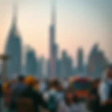 Vibrant city skyline featuring iconic architecture