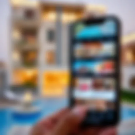 Diverse property listings in Dubai displayed on a smartphone