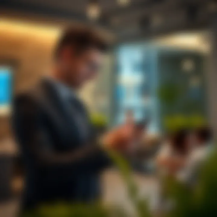 Real estate agent utilizing the app for client consultations