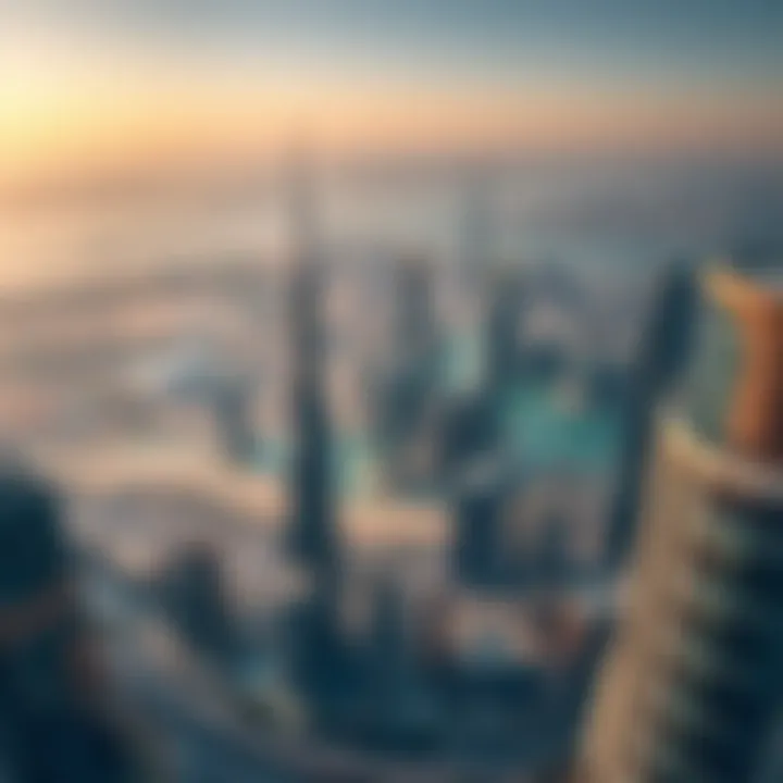 Majestic Skyline of Dubai Aerial view of Dubai's skyline showcasing modern architecture